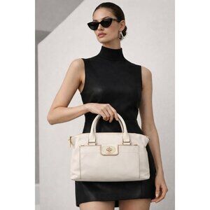 Kate Spade Hampton Road Janie Bag White Leather Satchel Shoulder Bag